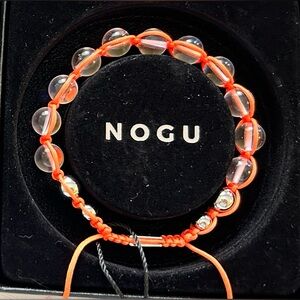 🧡🧡 NOGU Neon Orange Rainbow Supernova Silver Galaxy Glass Charmballa Bracelet